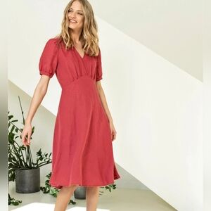 ANGE PINK EMPIRE WITH V NECK DRESS SIZE SMALL